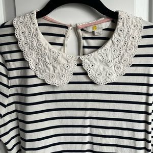 Boden Breton top with lace collar, 6